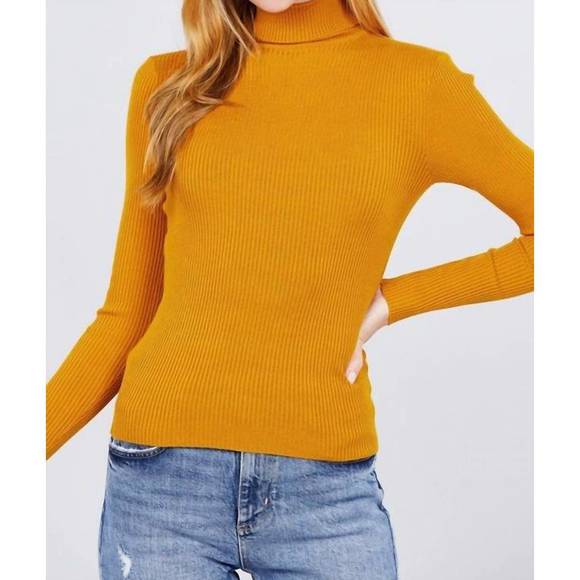 NEW ACTIVE USA basic turtle neck in mustard - Picture 1 of 1